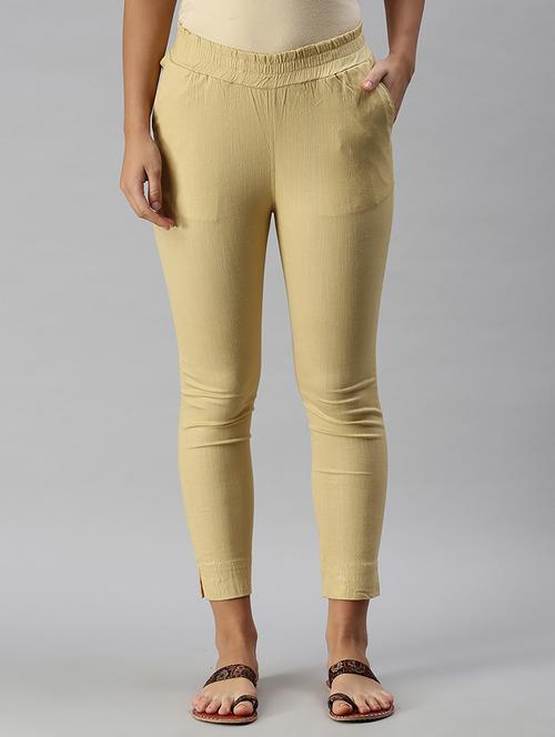 mid rise solid flat front trouser - 20020341 - Very Small Image - 1