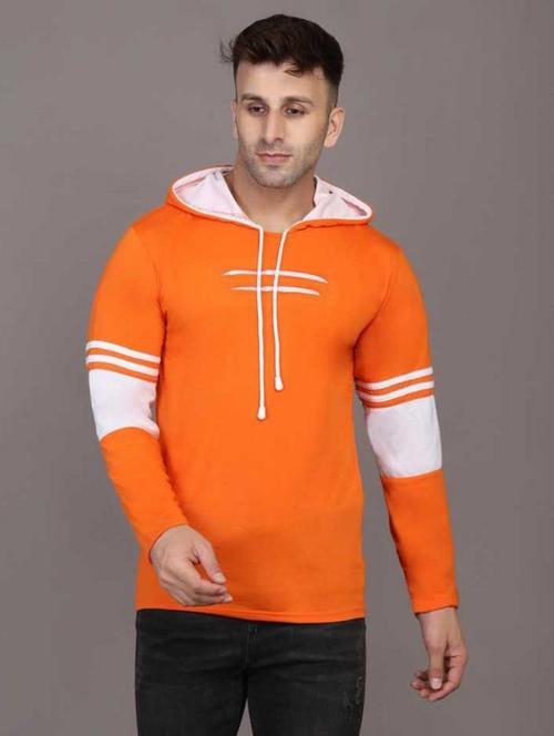 hood neck color block t-shirt - 20020474 - Very Small Image - 1