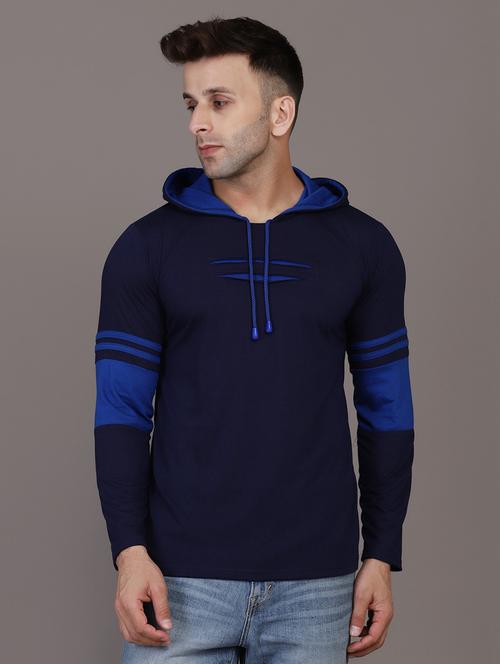 hood neck striped t-shirt - 20020611 - Very Small Image - 1