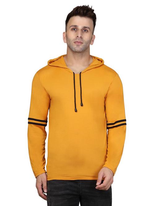 hood neck striped t-shirt - 20020642 - Very Small Image - 1