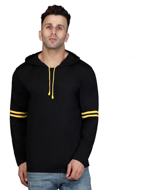 hood neck striped t-shirt - 20020644 - Very Small Image - 1