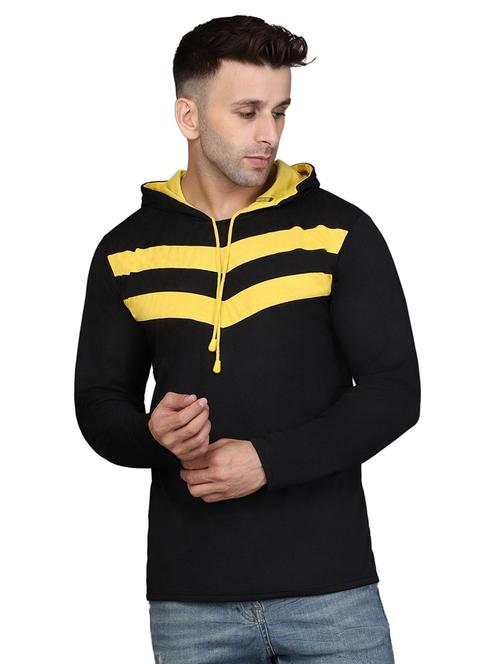 hood neck color block t-shirt - 20020659 - Very Small Image - 1