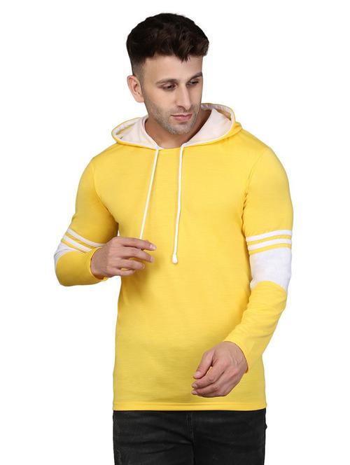 hood neck color block t-shirt - 20020662 - Very Small Image - 1