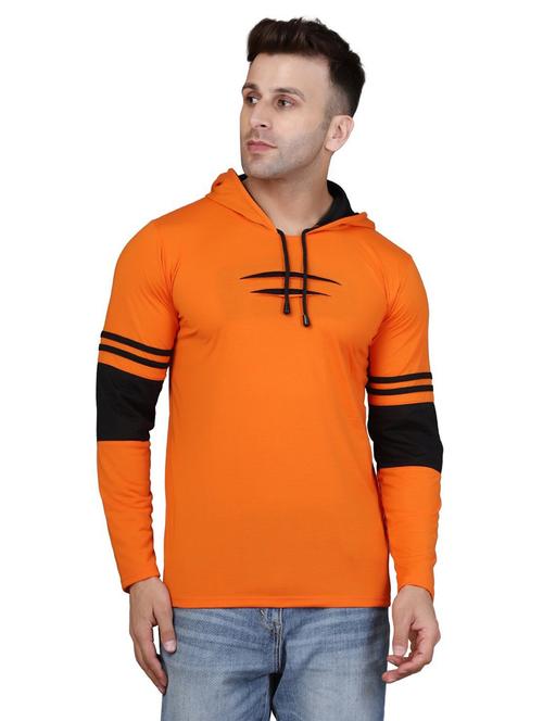 hood neck color block t-shirt - 20020679 - Very Small Image - 1