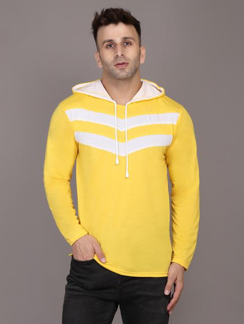 hood neck striped cotton t-shirt - 20020725 - Very Small Image - 1