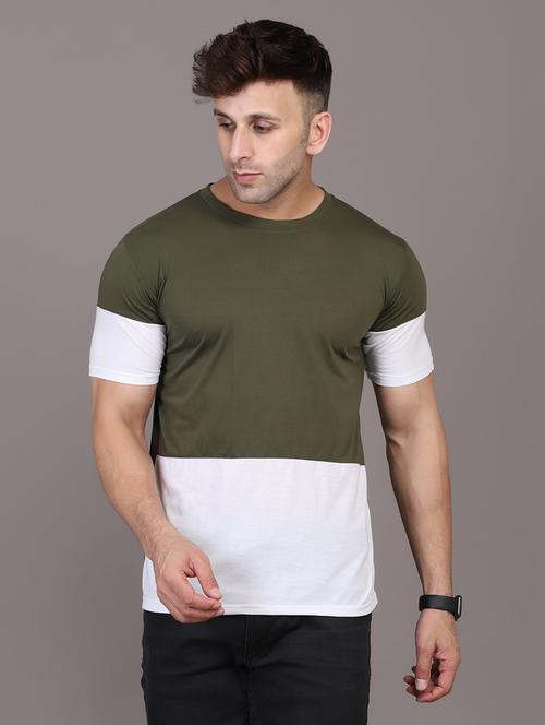 round neck color block t-shirt - 20020792 - Very Small Image - 1