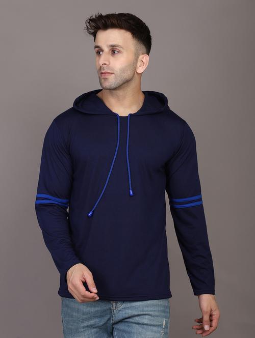 hood neck striped t-shirt - 20020932 - Very Small Image - 1