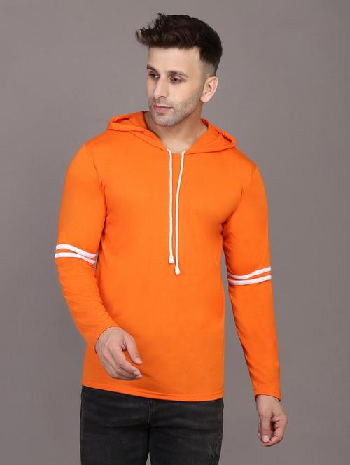 hood neck striped t-shirt - 20020966 - Very Small Image - 1