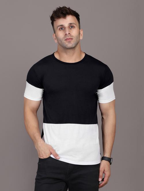 round neck color block regular t-shirt - 20021031 - Very Small Image - 1