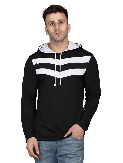 hood neck striped sweatshirt - 20021238 - Very Small Image - 1