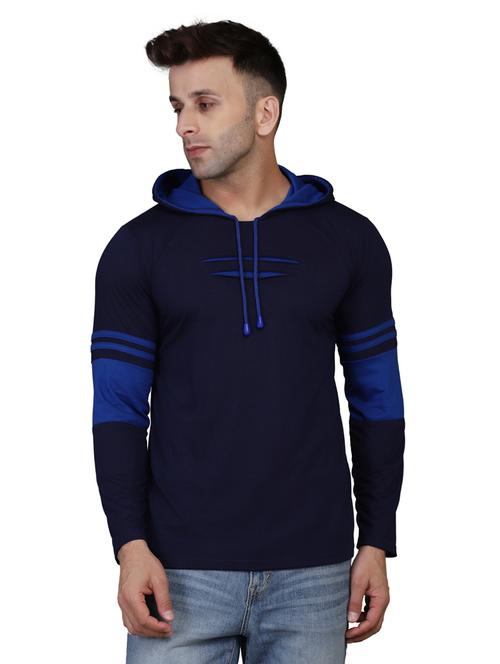 hood neck color block sweatshirt - 20021252 - Very Small Image - 1