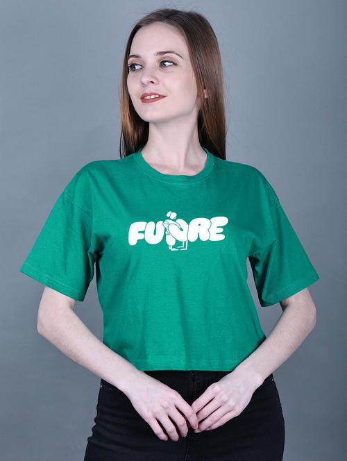 women's crop round neck top - 20021502 - Very Small Image - 1