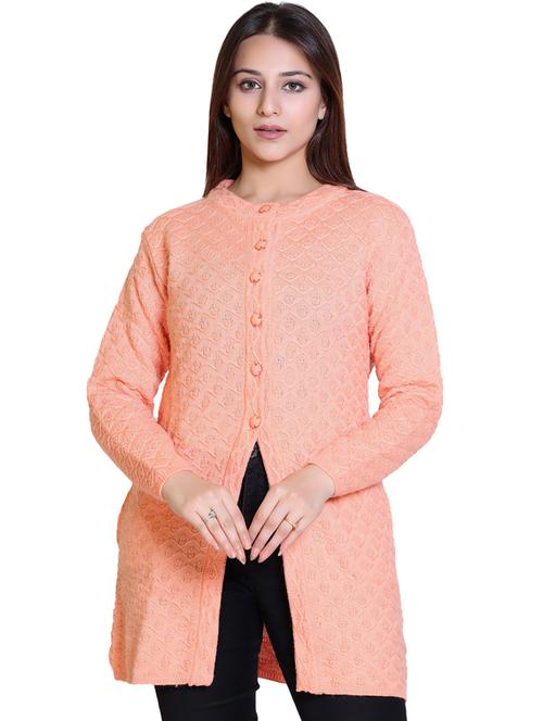 pink wool blend wool blend cardigan - 20021697 - Very Small Image - 1