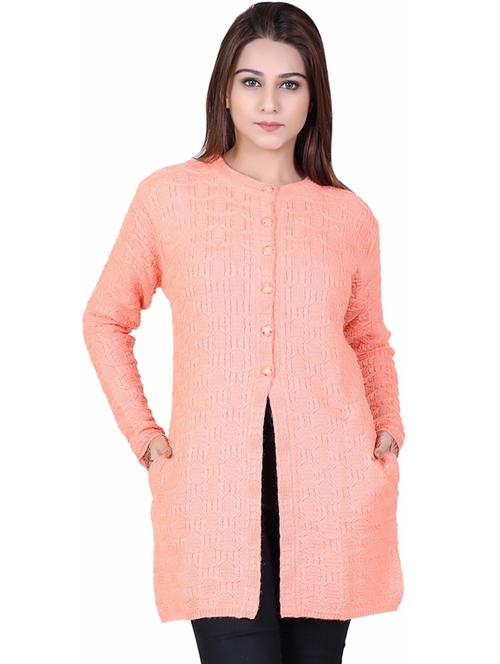 orange acrylic blend cardigan - 20021706 - Very Small Image - 1