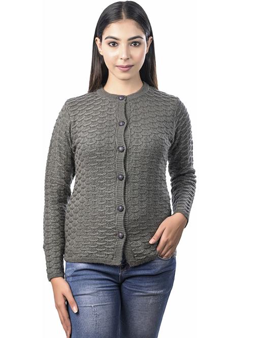 grey acrylic blend cardigan - 20021707 - Very Small Image - 1