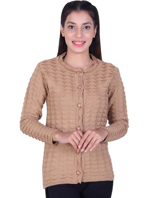 beige acrylic blend cardigan - 20021722 - Very Small Image - 1