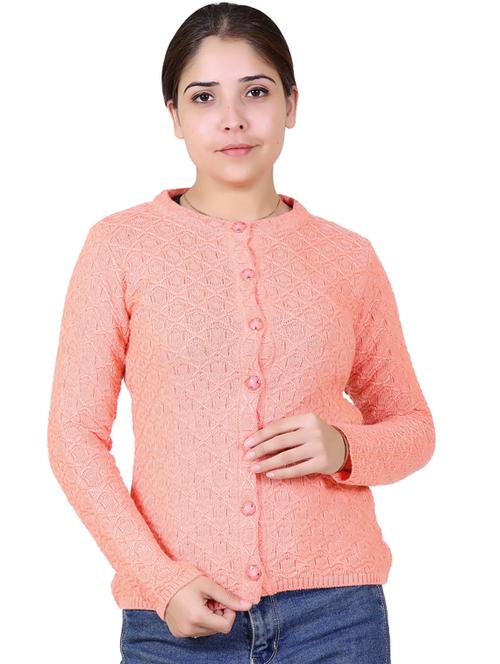 pink acrylic blend wool blend cardigan - 20021740 - Very Small Image - 1