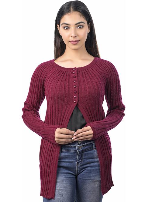 pink acrylic blend shrug - 20021777 - Very Small Image - 1