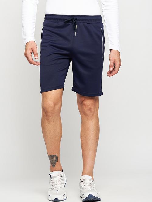 navy blue cotton blend shorts - 20022078 - Very Small Image - 1