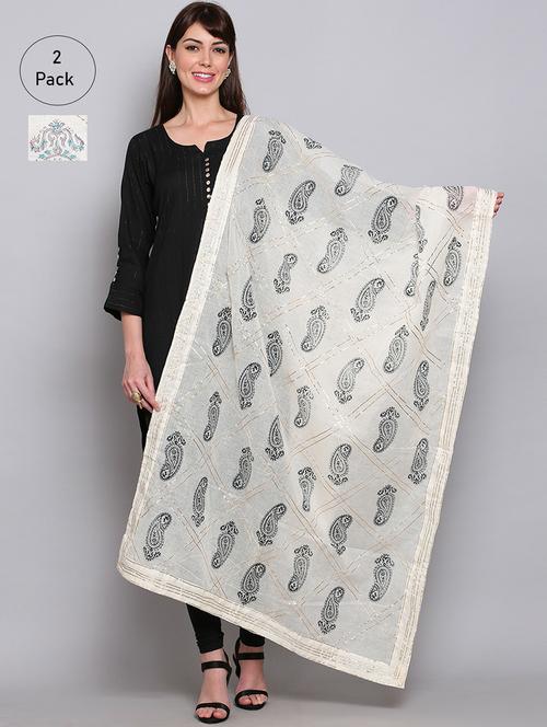 pack of 2 printed women dupattas - 20022398 - Very Small Image - 1