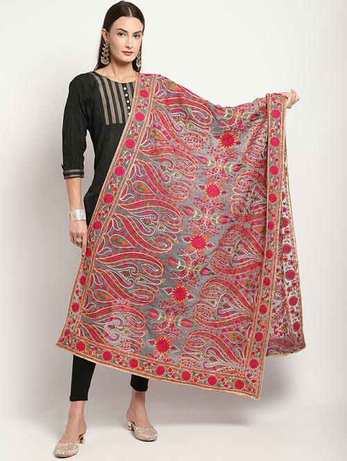 multi colored silk dupatta - 20022405 - Very Small Image - 1