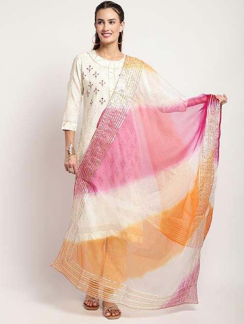 multi colored tie & dye dupatta - 20022418 - Very Small Image - 1