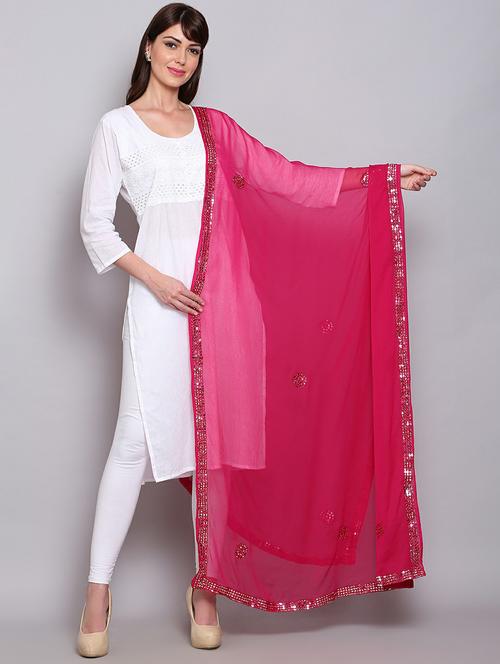 red mirror work dupatta - 20022479 - Very Small Image - 1