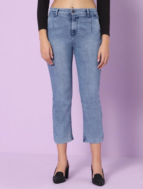 high rise stone wash denim jeans - 20022997 - Very Small Image - 1