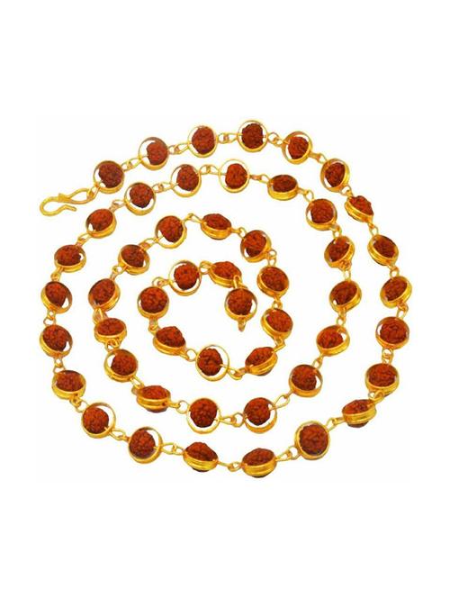 hemrupa gold plated chain for men with rudraksh - 20023271 - Very Small Image - 1