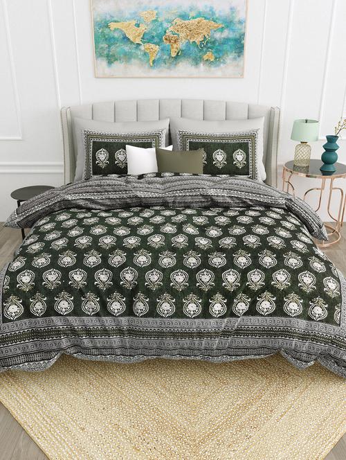 texstylers cotton jaipuri printed 100 x 108 inches king size bedsheet with 2 pillow covers - 20023478 - Very Small Image - 1