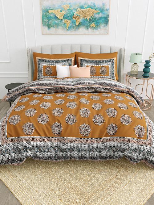 texstylers cotton jaipuri printed 100 x 108 inches king size bedsheet with 2 pillow covers - 20023483 - Very Small Image - 1