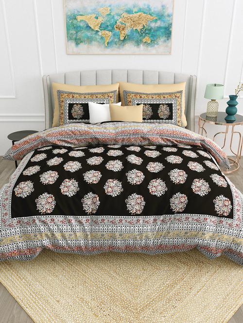 texstylers cotton jaipuri printed 100 x 108 inches king size bedsheet with 2 pillow covers - 20023484 - Very Small Image - 1