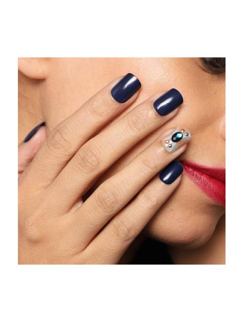 lick - press on nails 30 pcs navy blue acrylic reusable false/artificial nails (pack of 30) - 20023529 - Very Small Image - 1