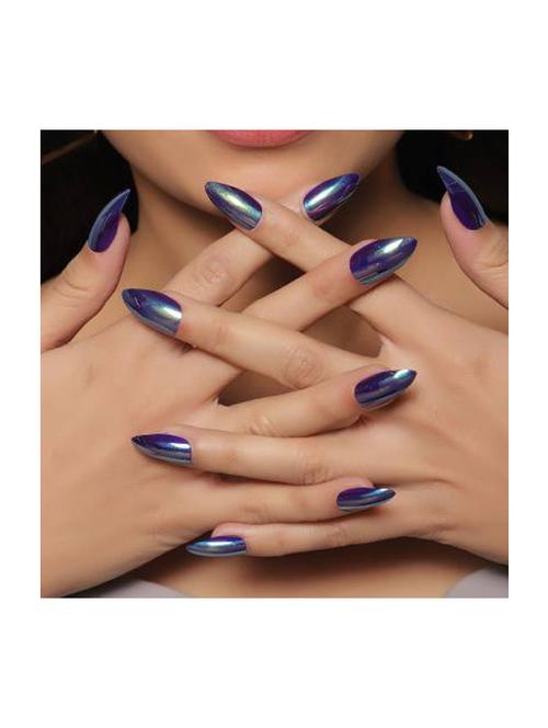 lick - press on nails 14 pcs chromatic reusable artificial/fake nail extension with application kit (pack of 14) - 20023533 - Very Small Image - 1