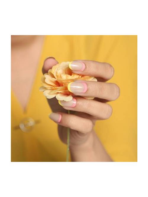 lick - press on nails 24 pcs classic french manicure reusable press on nails with application kit (pack of 24) - 20023538 - Very Small Image - 1