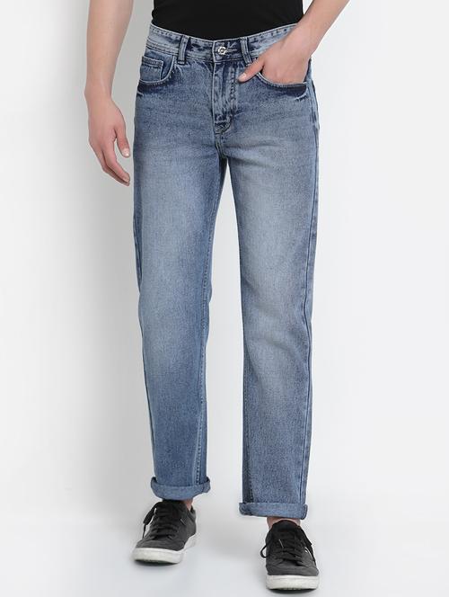 mens straight fit plain jeans - 20023598 - Very Small Image - 1