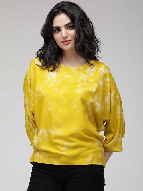 yellow rayon regular top - 20023648 - Very Small Image - 1