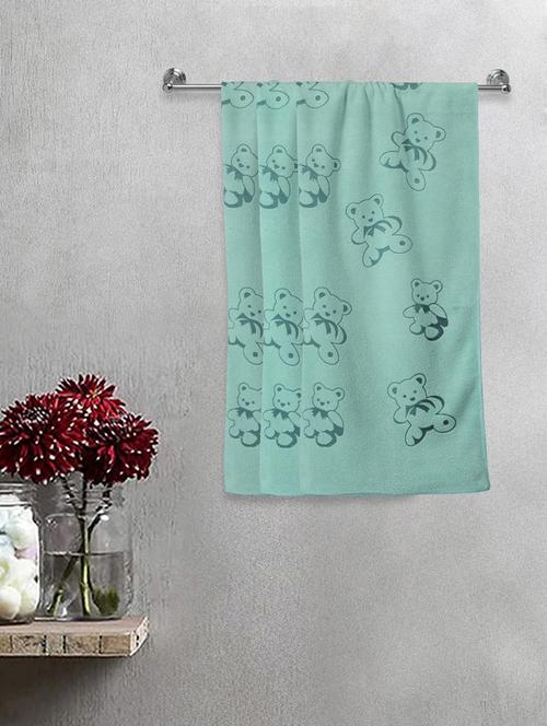 fabinaliv set of 3 cartoon print cotton kids bath towels (110x56 cm) - 20023653 - Very Small Image - 1