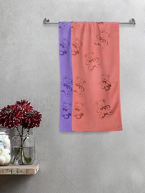 fabinaliv set of 2 multicolor cartoon print cotton kids bath towels (110x56 cm) - 20023660 - Very Small Image - 1