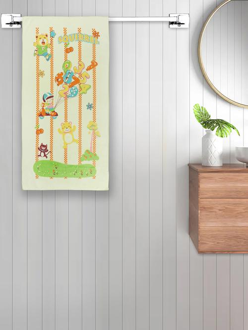 fabinaliv yellow cartoon print cotton kids bath towel (110x60 cm) - 20023782 - Very Small Image - 1