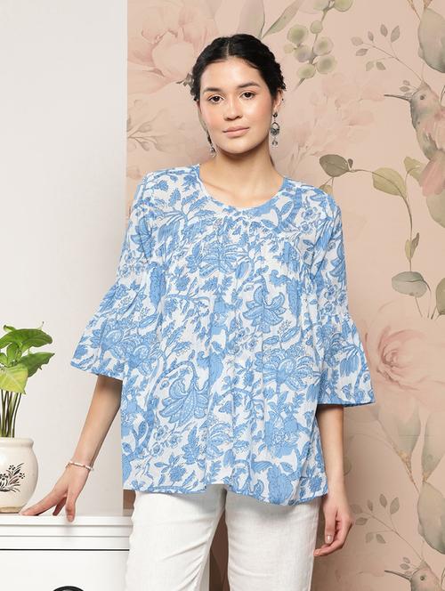women's a line round neck top - 20024990 - Very Small Image - 1