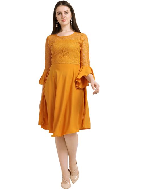 women's fit & flare knee length dress - 20025802 - Very Small Image - 1