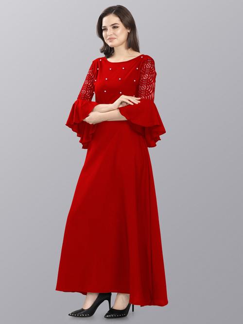 red crepe dress - 20025831 - Very Small Image - 1
