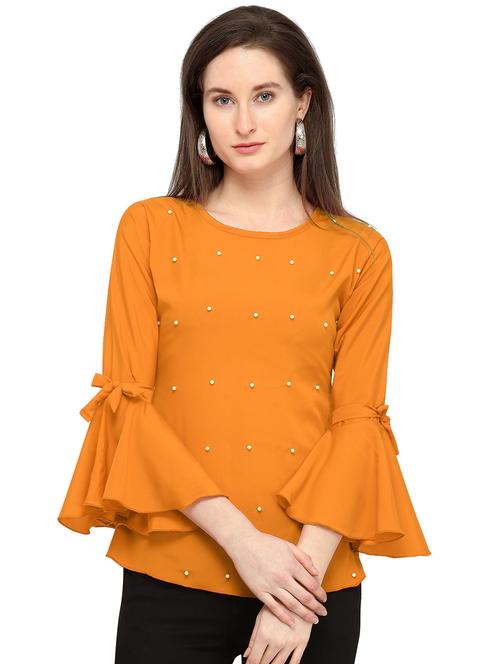 women's a line round neck top - 20026178 - Very Small Image - 1