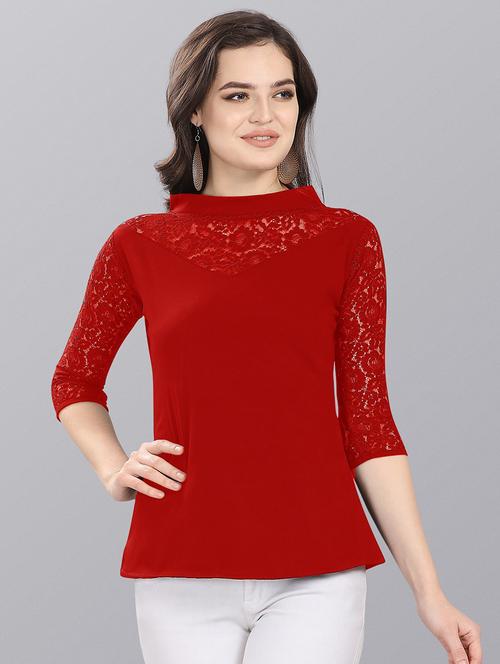 women's straight mock neck top - 20026192 - Very Small Image - 1