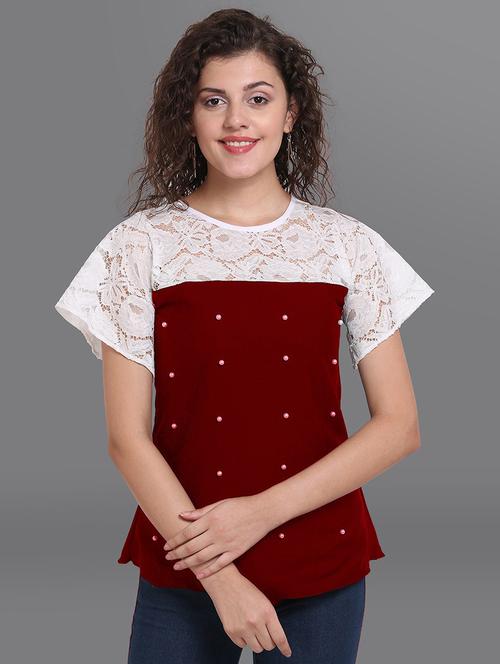 women's straight round neck top - 20026263 - Very Small Image - 1