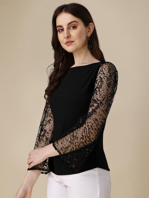 women's straight boat neck top - 20026293 - Very Small Image - 1