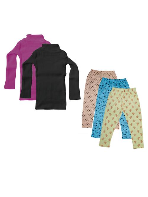 girls printed nightwear set combo - 20027567 - Very Small Image - 1