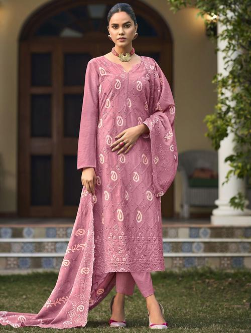 pink embroidered suits - 20027738 - Very Small Image - 1