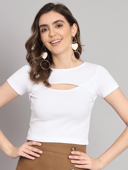 white cotton crop top - 20027863 - Very Small Image - 1
